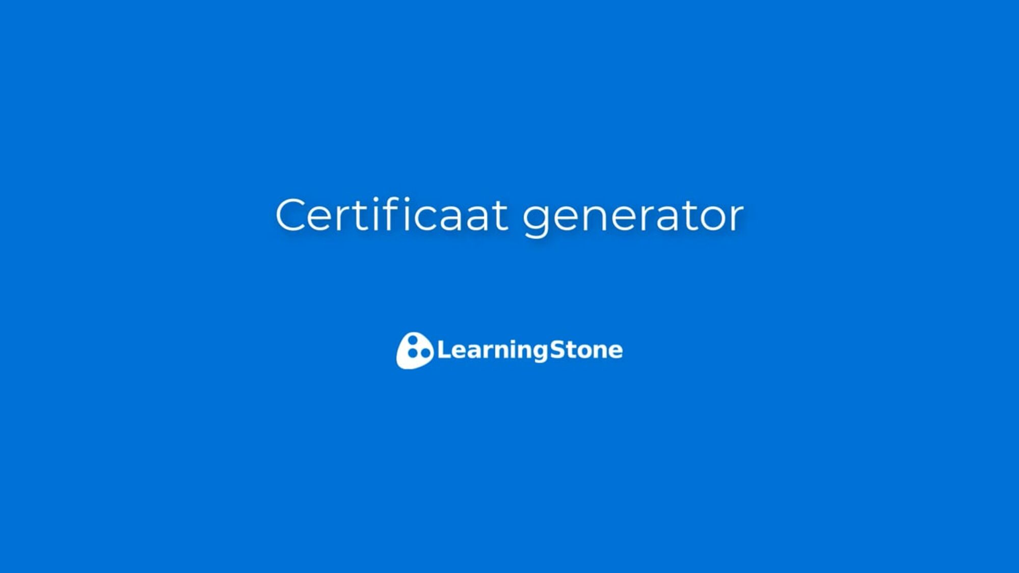 900 Certificaat generator